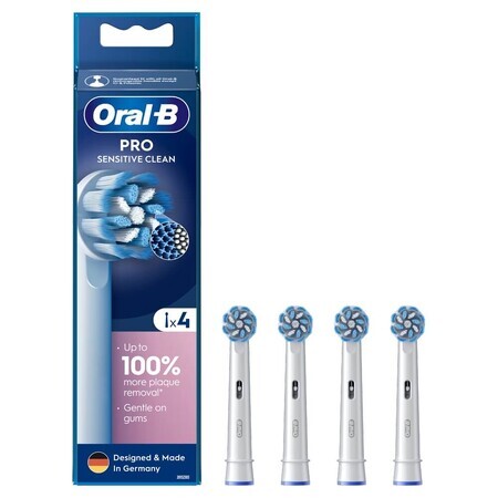 Embouts de remplacement pour brosse à dents électrique Oral-B Pro Sensitive Clean, 4 pièces