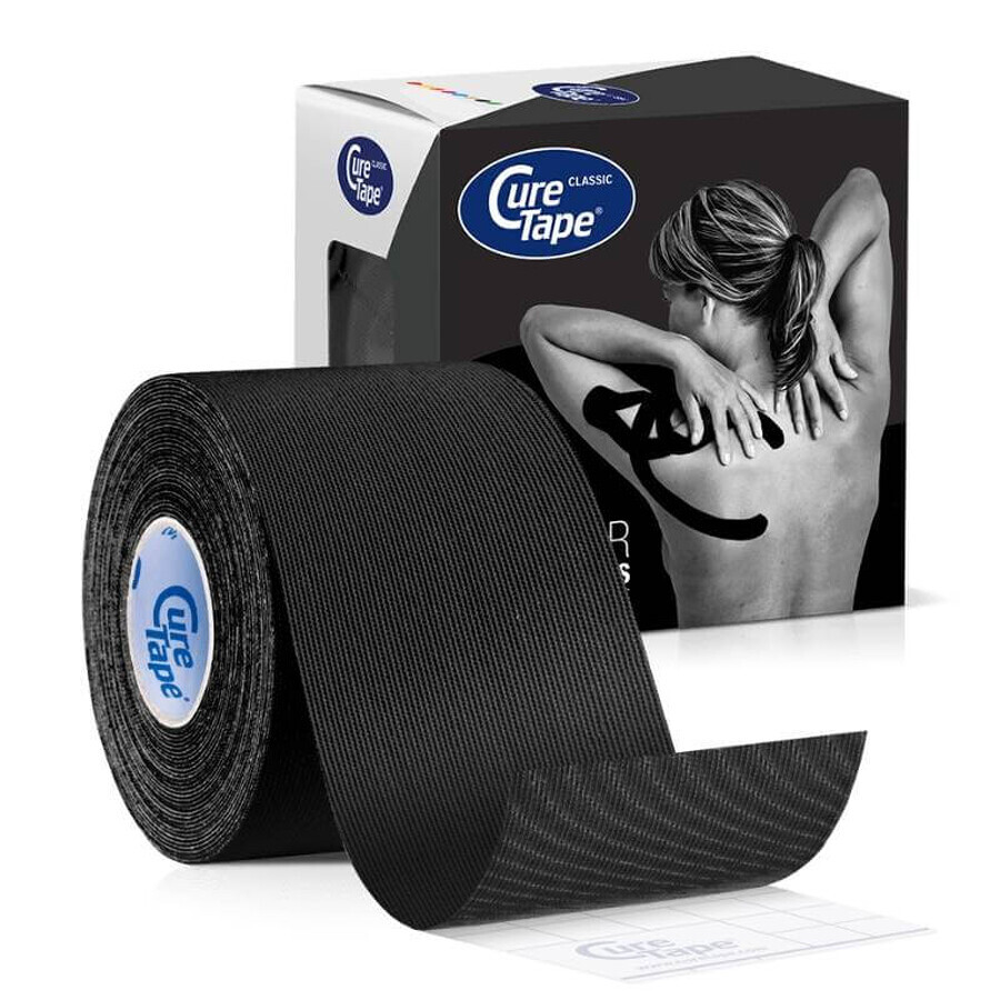 CureTape Classic, bande kinésiologique, noir, 5 cm x 5 m, 1 pièc