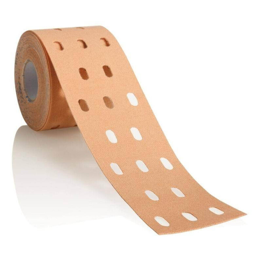 CureTape Punch, bandă kinesiologică, bej, 5 cm x 5 m, 1 buc