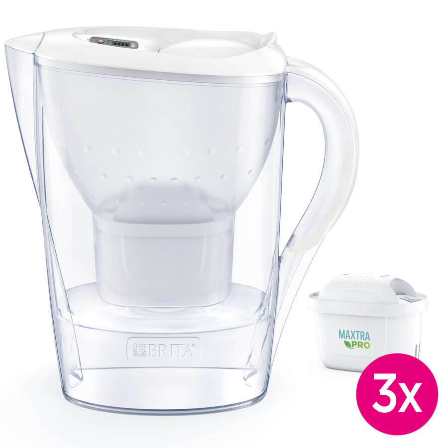 Brita Marella, jug with filter 2,4 l, white + filter Maxtra Pro Pure Performance, 3 pieces