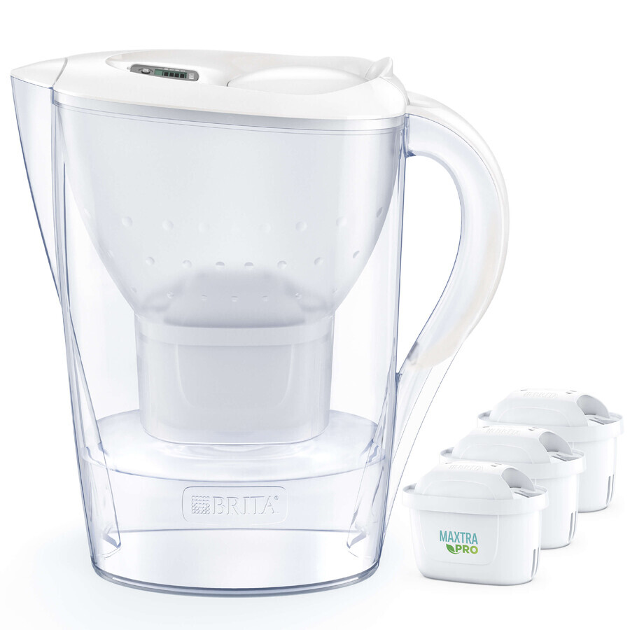 Brita Marella, jug with filter 2,4 l, white + filter Maxtra Pro Pure Performance, 3 pieces