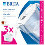 Brita Marella, jug with filter 2,4 l, white + filter Maxtra Pro Pure Performance, 3 pieces