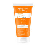 Avène Sun, crème de protection du visage pour les peaux sèches et sensibles, SPF 50+, 50 ml + eau thermale, 50 ml gratuit