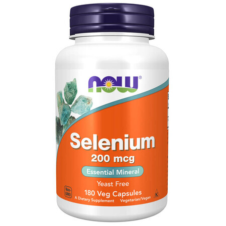 Now Foods Selenium, sélénium 200 µg, 180 gélules