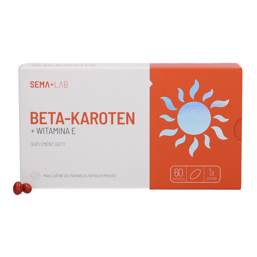 SEMA Lab Beta-carotene + vitamina E, 60 capsule molli