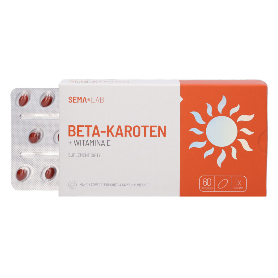 SEMA Lab Beta-carotene + vitamina E, 60 capsule molli