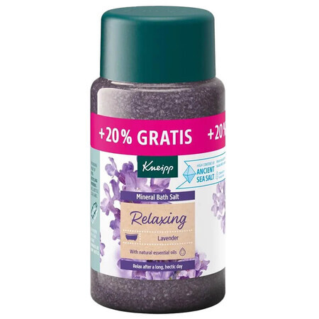 Kneipp Relaxing Lavender, cristaux de sel de bain minéral, 600 g