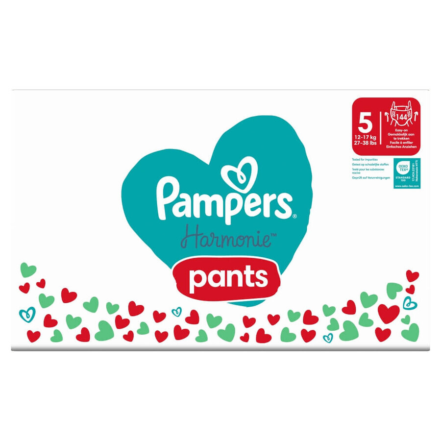 Pampers Harmonie Pants, luiers, maat 5, 12-17 kg, 144 stuks