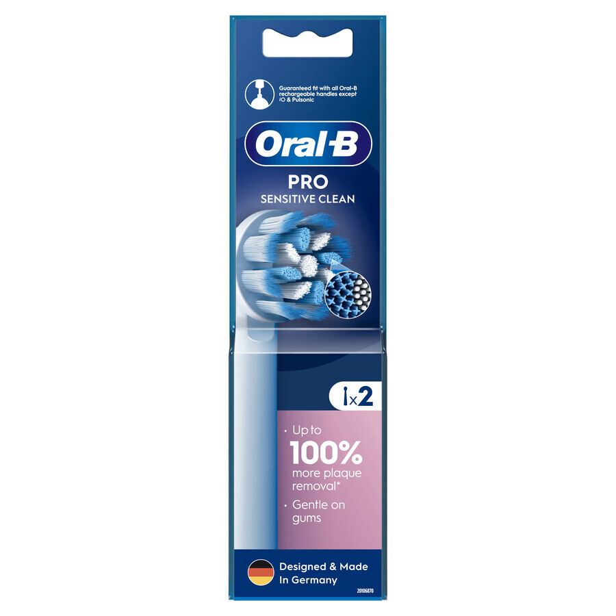 Oral-B Pro Sensitive Clean, embouts de remplacement pour brosse à dents électrique, 2 pièces