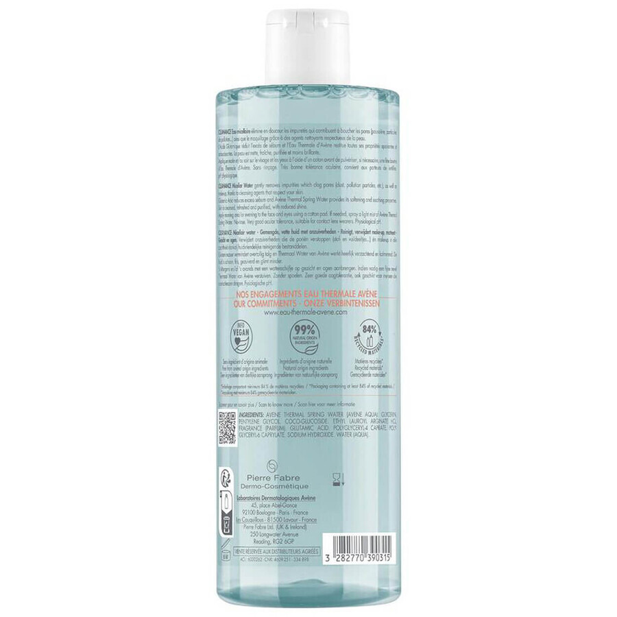 Avène Cleanance, Eau micellaire, 400 ml