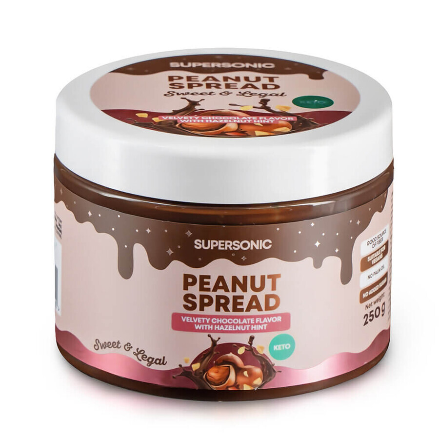 Supersonic, crema de avellana, sabor chocolate con un toque de avellana, 250 g