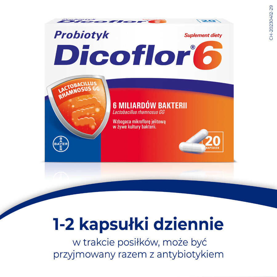 Dicoflor 6 set, for children from 3 years and adults, 2 x 20 capsules