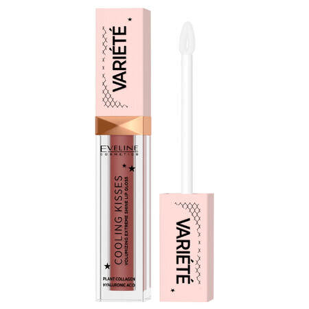 Eveline Cosmetics Varieties Cooling Kiss, brillant à lèvres volumateur avec effet rafraîchissant, No. 04, 6.8 ml