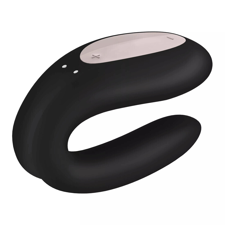 Satisfyer Double Joy, vibrateur pour couple commandé par téléphone, noir