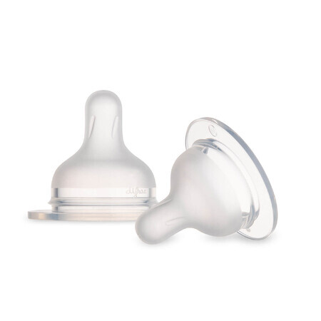 Canpol Babies, silicone nipple for S-Shape M bottle, free, 59/892, from 3 months, 2 pieces