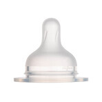 Canpol Babies, silicone nipple for S-Shape M bottle, free, 59/892, from 3 months, 2 pieces