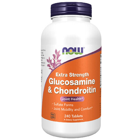 Now Foods Glucosamine et chondroïtine, glucosamine avec chondroïtine, 240 comprimés