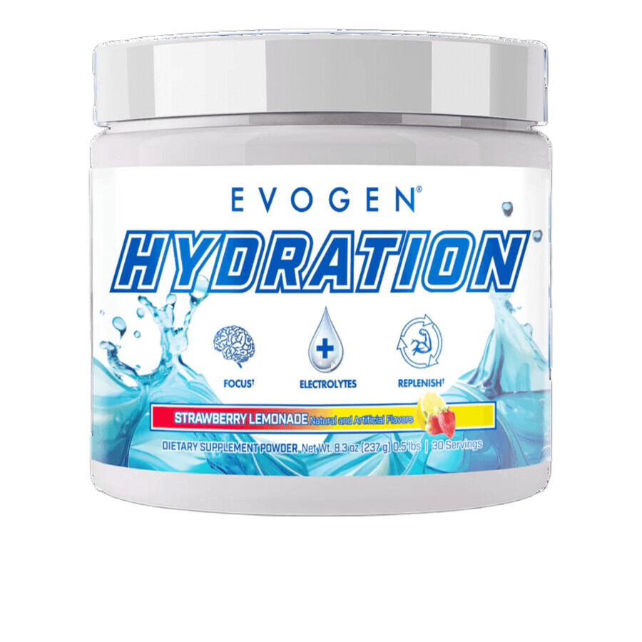 Poudre d'hydratation, limonade à la fraise, 234 g, Evogen