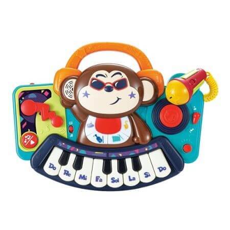 Jouet musical avec lumières et microphone, Dj Pianina Monkey, Hola