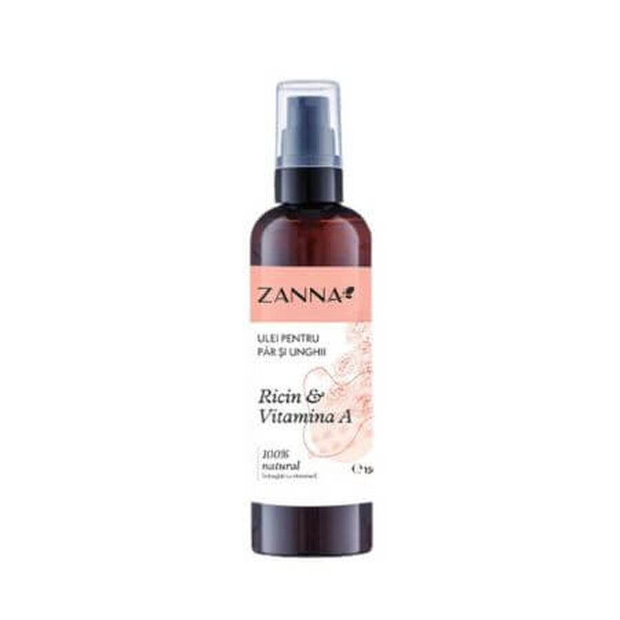 Huile pour cheveux et ongles au ricin et à la vitamine A, 150 ml, Zanna