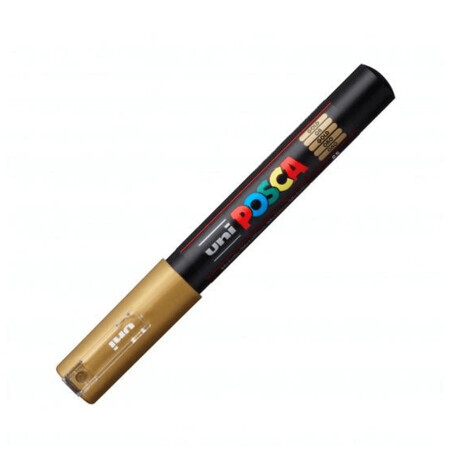 Water based marker PC-1M Uni, 0.7 MM, Gold, Posca