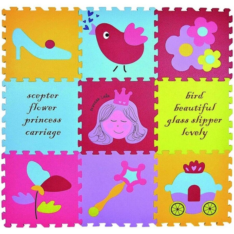 Tapis puzzle Princesse, 92 x 92 cm, +3 ans, Babygreat