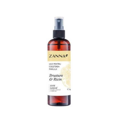 Huile pour la pousse des cheveux à base de burdo et d'huile de ricin, 150 ml, Zanna