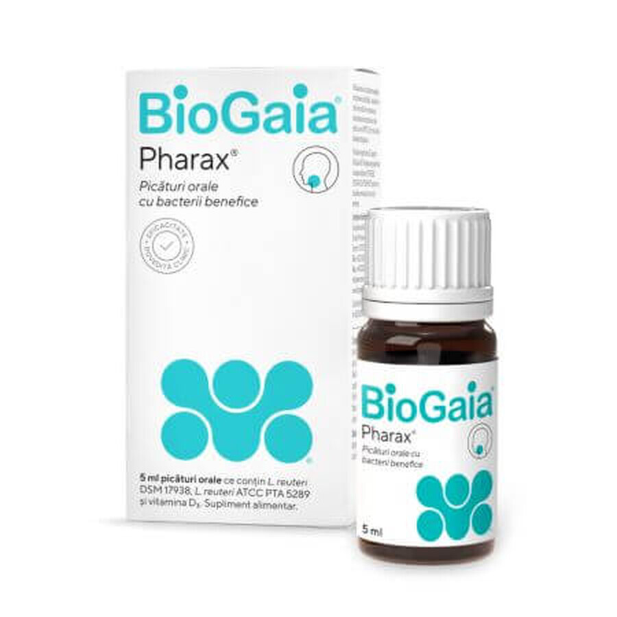 BioGaia Pharax D3 Gotas orales con bacterias beneficiosas, 5 ml, Ewopharma, Ewopharma