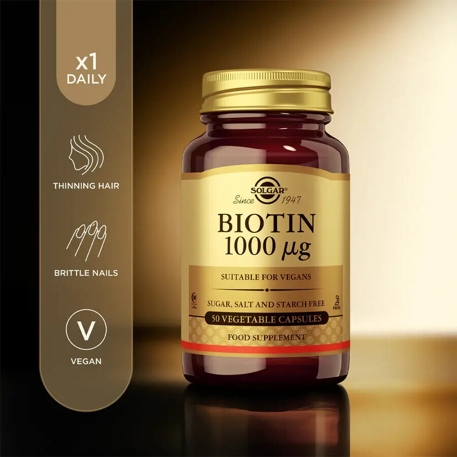 Biotine 1000 mcg, 50 gélules, Solgar