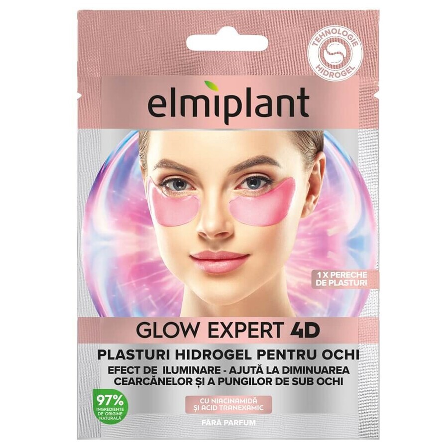 Glow Expert 4D Hydrogel-Augenpflaster, 1 Paar, Elmiplant