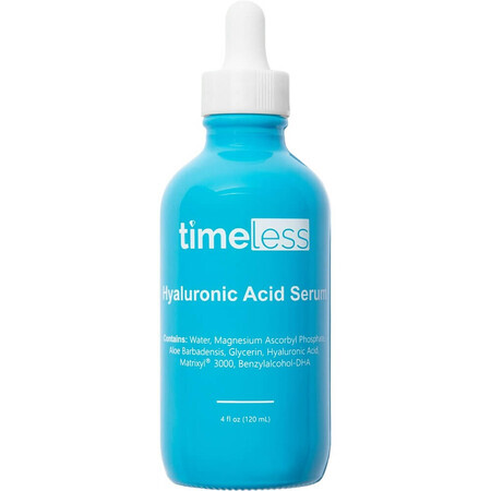 Hyaluronic Acid + Vitamin C illuminating and moisturising face serum, 120 ml, Timeless Skin Care