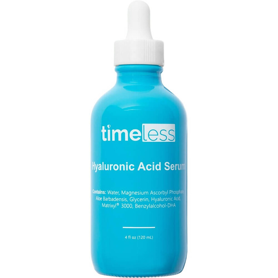 Hyaluronic Acid + Vitamin C illuminating and moisturising face serum, 120 ml, Timeless Skin Care