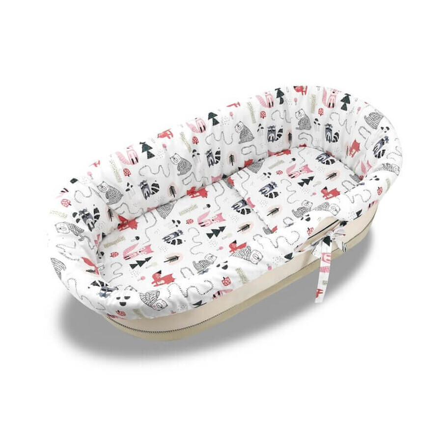 Ensemble lit bébé/poussette avec protection, matelas et coussin en coton, Fox, Miminu