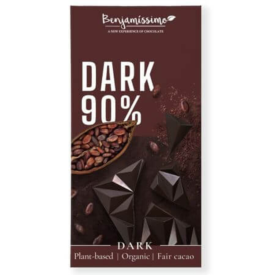 Cioccolato fondente 90% biologico, 60 g, Benjamissimo