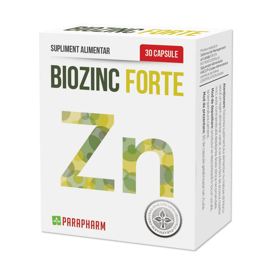 Biozinc Forte, 30 gélules, Parapharm