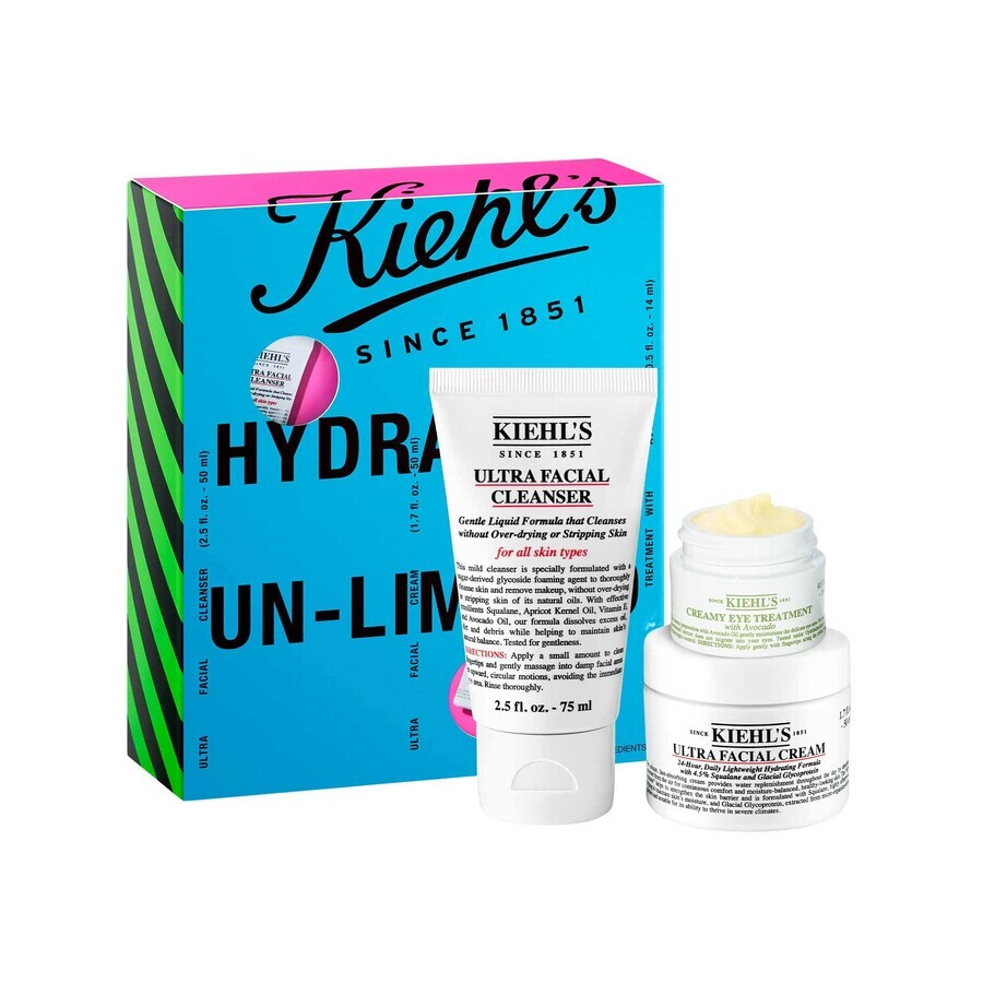 Hydration Un-Limited Set, 75ml + 50ml + 14ml, Kiehl's