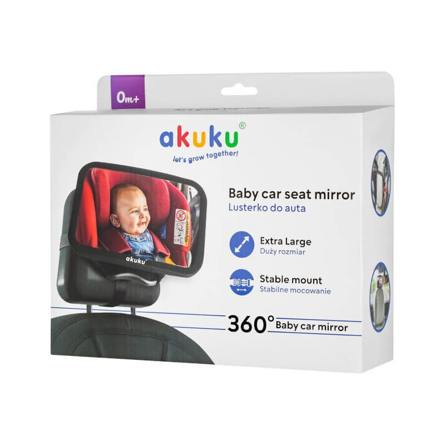 Ackuku, miroir réglable pour garder un œil sur votre enfant dans la voiture, 1 pc