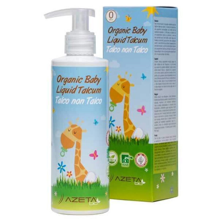 Azeta Bio, talc pour bébé en émulsion crémeuse, 0m +, 200 ml