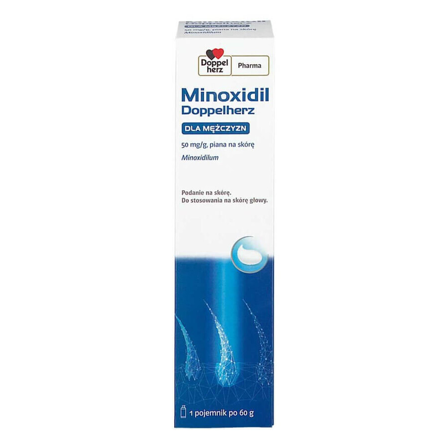 Minoxidil Doppelherz for Men 50 mg/g, mousse cutanée, 60 g