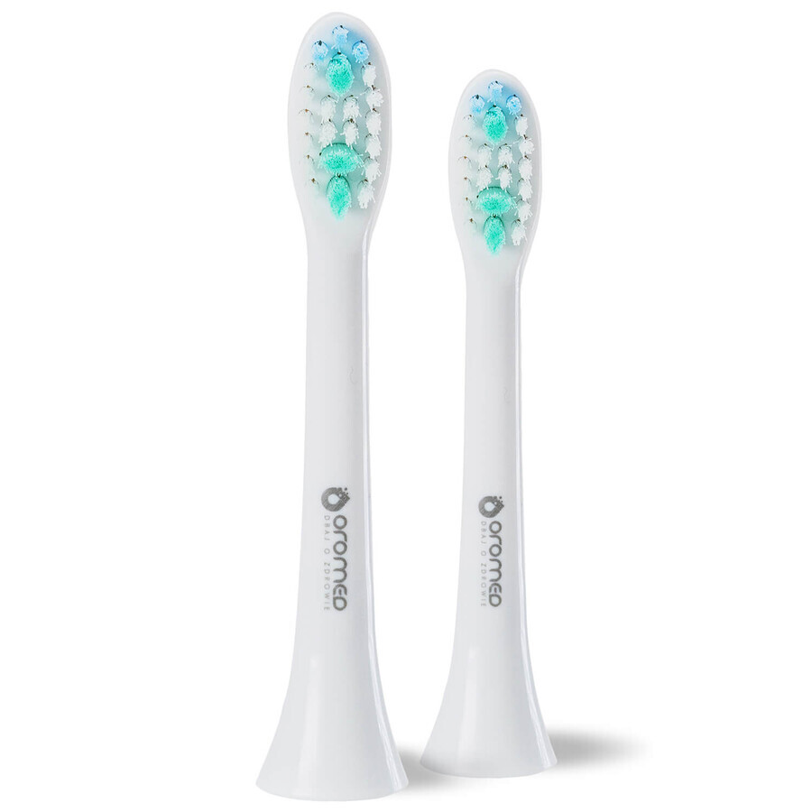 Oromed, embouts de remplacement pour brosse à dents Oro-Sonic X Pro, blanc, 2 pièces