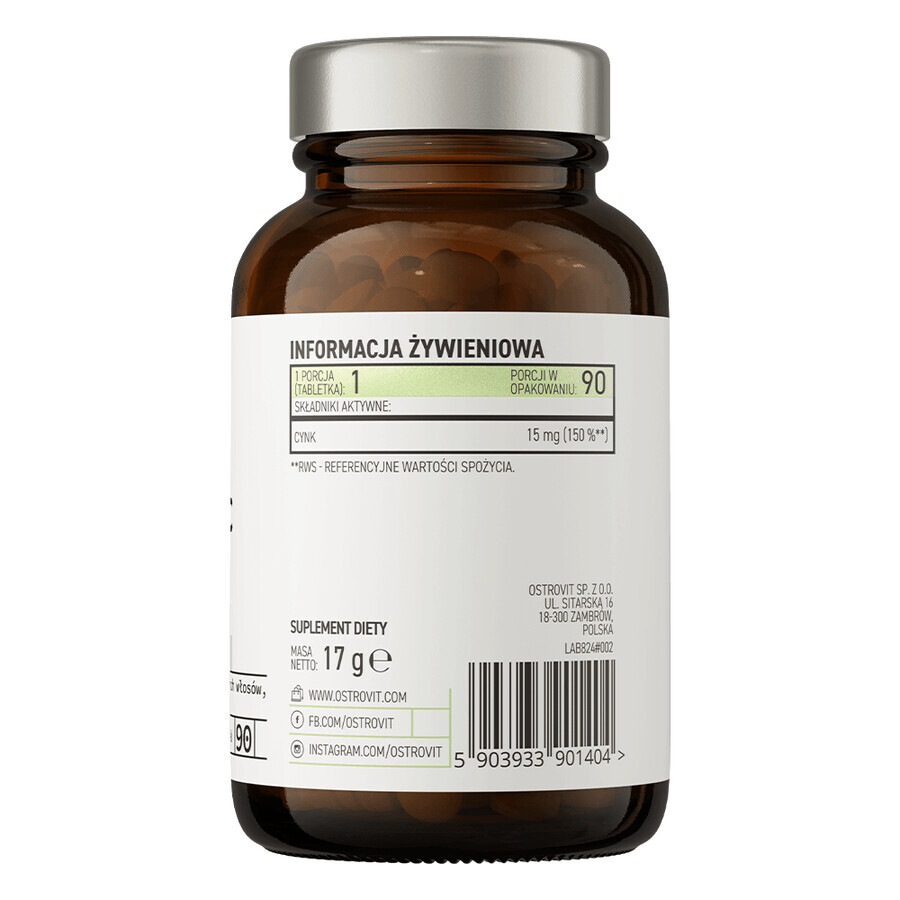 OstroVit Organic Zinc, 90 comprimés