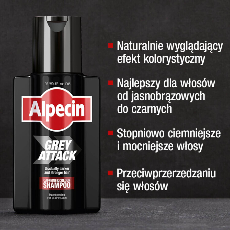 Alpecin Grey Attack Caffeine & Colour, coloring shampoo 200 ml