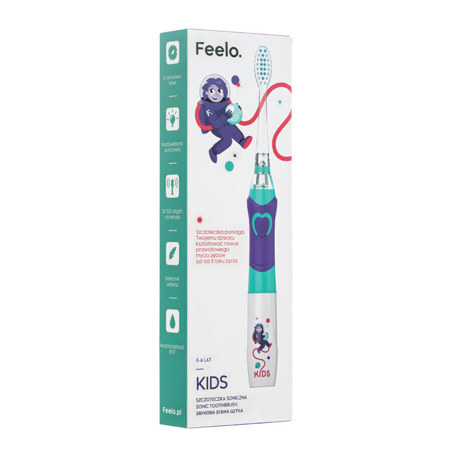 Feelo Kids, sonic toothbrush for children, 3-6 years, 1 pc