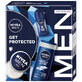 Set Nivea Men Get Protected, gel douche 250 ml + cr&#232;me 75 ml + anti-transpirant roll-on 50 ml