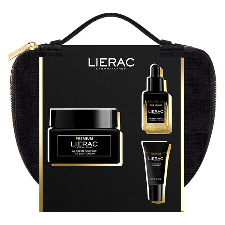 Lierac Premium Set, Seidencreme, 50 ml + Verjüngungsserum, 13 ml + Augencreme, 5 ml + Kosmetikgeschenkbeutel