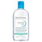 Set Bioderma Hydrabio, Hyalu+, sérum, 30 ml + H2O, liquide micellaire, 500 ml + glov, tampons cosmétiques, 3 pièces