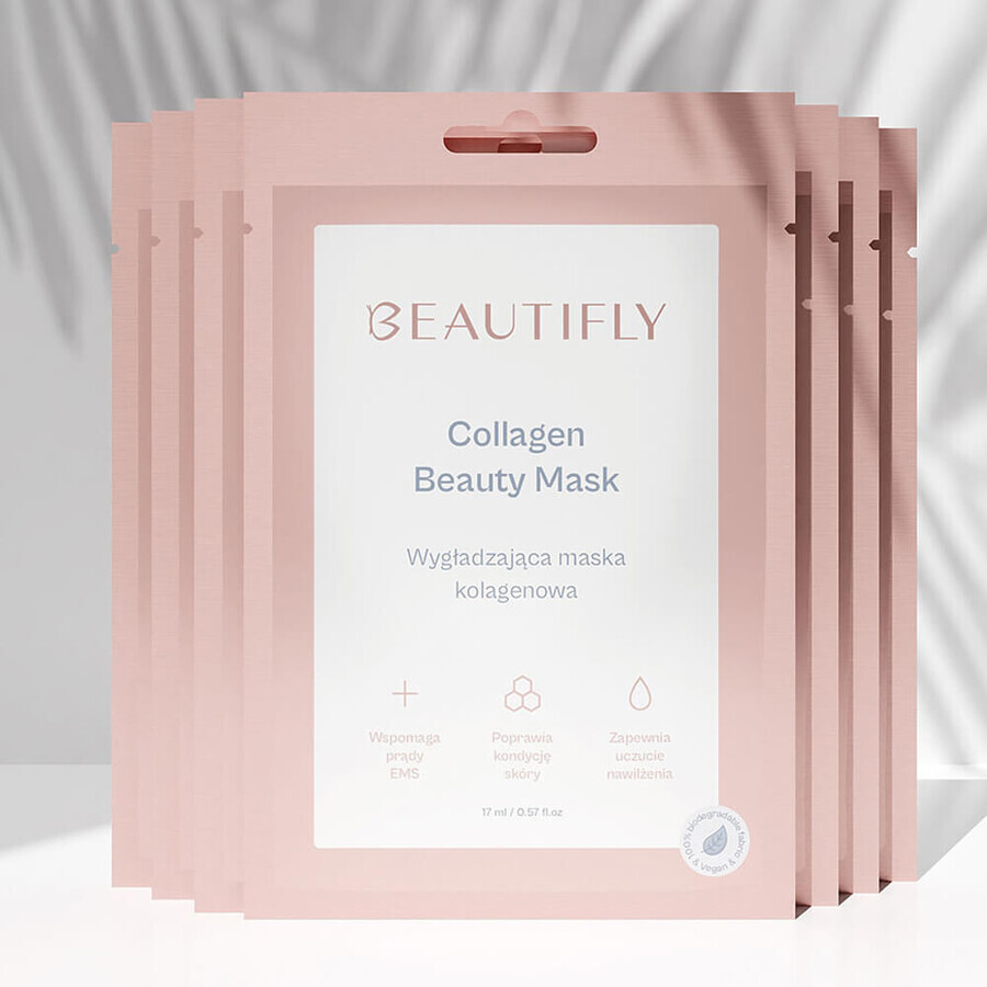 Beautifly Masque de beauté au collagène, masque lissant au collagène, 8 pièces