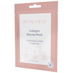 Beautifly Masque de beauté au collagène, masque lissant au collagène, 8 pièces