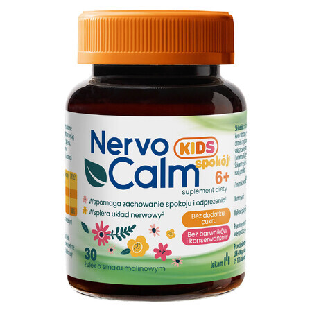 NervoCalm Kids Calm 6+, jelly beans, raspberry flavor, 30 pieces