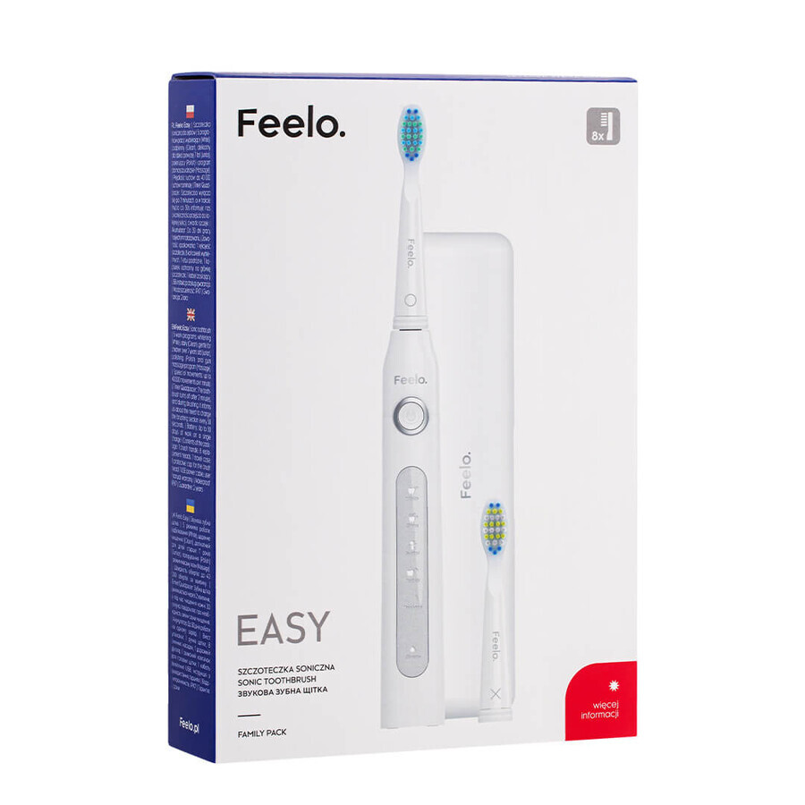 Feelo Easy, brosse à dents sonique avec 8 embouts, 1 pc.